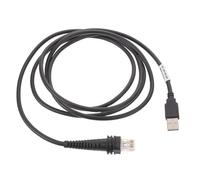 ibasenice Cable para Escáner de Códigos de Barras de 2m, Negro, Transmisión Rápida de Datos, Plug and Play, para Almacén y Operaciones Comerciales, Compatible con Pistolas Lectoras