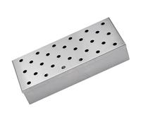 ibasenice Caja Ahumadora en Color Plata de Acero Inoxidable para Barbacoa Ligera y Fácil de Almacenar, Adecuado para Cocina y Restaurante