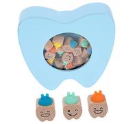 ibasenice Caja De Dientes De De Madera Para Tapón Decorativo, Organizador De Recuerdos Para Bebés, Protector Portátil Para Dientes Perdidos, Color Azul, Colección Infantil
