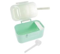 ibasenice caja de leche en polvo dispensador de leche dispensador de viaje de elementos esenciales de viaje para bebés recipiente de para llevar páginas Light Green