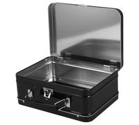 ibasenice Caja de Metal con Cerradura y Asa Portátil Estilo Vintage para Guardar Recuerdos y Galletas, Diseño con Tapa Abatible Fácil Acceso para Organizar Escritorio