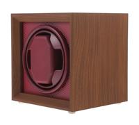 ibasenice Caja Giratoria para Relojes Mecánicos Automáticos de Madera de Nogal Negro Panel Interior ABS Rojo Burdeos 1 0 Modos Ajustables Estuche Vintage para Protección y Exhibición de