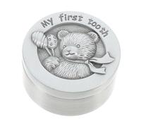 ibasenice Caja Metálica Para Guardar Dientes De Leche Estuche Repujado Forma De Oso De Dibujos Animados Caja De Recuerdos Primer Diente Para Colección