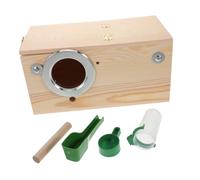 ibasenice Caja Nido para De Madera Natural Pequeña Caseta Percha para Cría y Anidación De Aves para Exterior como Casa para Periquitos y Nido para Pájaros