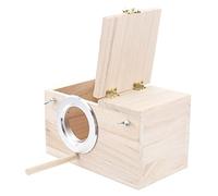 ibasenice Caja Nido para Pájaros Soporte De Madera, Entrada Lateral Pequeña, Resistente Al Viento y Lluvia, Adecuado para Observación De Aves Jardín, Apta para Pájaros Cantores y Niños Educativos