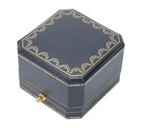 ibasenice Caja para Anillos de Boda y Propuesta, Diseño Europeo Azul