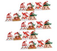 ibasenice Cajas de Obsequio Navideñas Triangulares de Papel Superior 24 Unidades Mixtas para Dulces y Galletas Embalaje para Fiestas de Navidad y Celebraciones Festivas