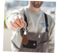 ibasenice Calzador de Zapatos Portátil de Cuero Mini con Llavero Práctico y Ergonómico para Agrandar y Facilitar Calzado Diseño Compacto y Ligero Color Negro