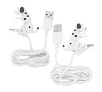 ibasenice Cargador portátil USB con cable tipo C para teléfonos inteligentes, 2 unidades con forma de perro, carga rápida para oficina y hogar