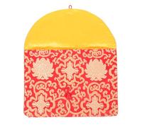 ibasenice Carpeta de Sobres A4 Bordado Rojo de Brocado, Bolsa de Almacenamiento Multiusos para Documentos y Textos de Escrituras