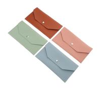 ibasenice Cartera Larga Tipo Cuero PU Resistente, Set 4 Piezas (Azul, Verde Claro, Rosa, Marrón), Delgada y Multifuncional, Tarjetas y Viajes, Organizador de Dinero y Monedero Compacto