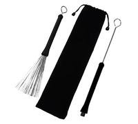 ibasenice Cepillo de Baquetas Metálicas con Cerdas de Alambre para Batería de Jazz para Percusión Incluye Bolsa de Transporte