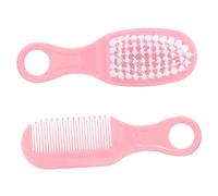 ibasenice Cepillo Masajeador y Peine Suave Para Niño Niña Recién Nacido Kit De Higiene Infantil Con Diseño Redondeado Material Duradero Antistático Color Rosa