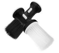 ibasenice Cepillo Peluquero para Cuello 2 Piezas Cerdas Oscuras y Claras, Plumero para Polvos de Talco, Accesorio Profesional para Limpieza de Restos de Cabello y Barba