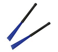 ibasenice Cepillos de Presentaciones para Músicos de Percusión en y Duraderos para Ligeros Jazz de Nylon Azul, Accesorios Paquete de 2 Piezas Batería Ensayos