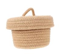 ibasenice Cesta De Almacenamiento Gabinete De Canasta Tejida Contenedor De Almacenamiento Tejido Cesta De Mesa Tejida Cesta Plegable De Algodón Juguete Hilo De Algodón Bebé Cuerda De Algodón