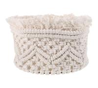 ibasenice Cesta de Almacenamiento Tejida Redonda, Beige | Textura Tejida, para Cosméticos y Llaves, Estilo Nórdico Moderno, Decoración Discreta