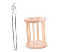 ibasenice Cesta para Conejos De Madera Comedero Resistente Soporte Heno con Cadena