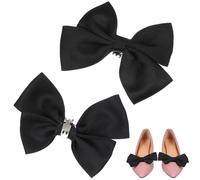 ibasenice Clip para Zapatos de Novia Lazo Negro, Hecho de Acero Inoxidable y Tejido, Práctico y Elegante para Fiestas y Fotos Calle,