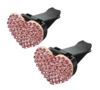 ibasenice Clips de Ventilación del Coche Forma de Corazón y Pedrería para Ambientador, Pack de 2 Piezas Fáciles de Usar, Adecuado para Celebracion Verano Interior del Vehículo