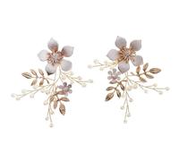 ibasenice Clips para Zapatos con Diseño de Pétalos, Joyas para Zapatos de Aleación Perla Imitada, Decoración Elegante para Bodas y Compromisos