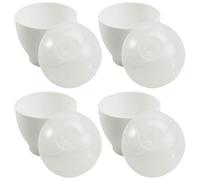ibasenice Cocedor de Huevos para Microondas 4 Piezas de Pp Blanco, Accesorio de Cocina Seguro para Horno y Microondas, Adecuado para Preparar Desayuno Nutritivo y Rápido