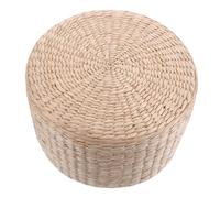 ibasenice Cojín de Asiento Redondo de Paja Estilo Japonés Retro | Uso Interior y Exterior, Perfil, Estética Oriental Vintage, Adecuado para Cafeterías y Meditación