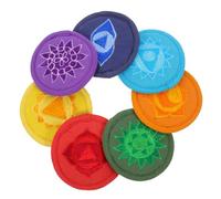 ibasenice Cojín para Cuenco Tibetano Bordado 7 Piezas Soporte Ligero para Meditación y Yoga Almohadilla Flexible de Poliéster Estilo Aleatorio