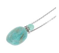 ibasenice Colgante Difusor de Aceite Esencial de Piedra Semipreciosa Natural Botella de Perfume Ovalada Irregular para Meditación y Bienestar Collar Ligero y Resistente para Yoga y