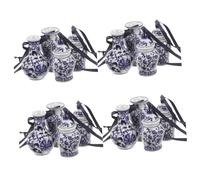 ibasenice Colgantes De Porcelana Azul Y Decoración Adornos Exterior Frascos Colgantes Colgante De Fiesta Colgantes De Coche Tarro Casero Cerámica 4 Piezas X 4