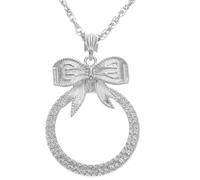 ibasenice Collar Colgante de Lupa para Leer Aumento 6x, Aleación de Zinc y Vidrio, Estilo Delicado Plata, Adecuado para Viajes y Uso en Casa