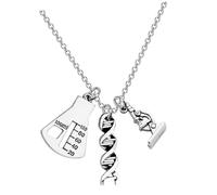 ibasenice Collar Colgante de Microscopio de Aleación Segura Cadena Cuello de Longitud Media Diseño Creativo para Día del Maestro y Uso Diario