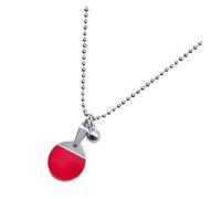 ibasenice Collar Creativo Colgante de Diseño de Bate de Tenis de Mesa en Acero de Titanio Cadena de Inoxidable para Uso Deportivo y Diario