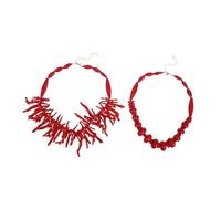 ibasenice Collar De Cuentas Grandes De Estilo Bohemio Para Mujer Joyería De Coral Vibrante y Versátil Para Playa y Fiestas