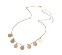 ibasenice Collar de Dama Colgante Redondo Minimalista, Aleación Antióxido, Cadena Ajustable para Mujer, Joyas Cuello en Bodas y Uso Diario, Color Clásico Dorado, Tamaño Clavícula