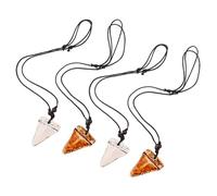 ibasenice Collar Diente de Tiburón Ajustable para Hombres, 4 Piezas, Estilo Playa Hawaiano, Obsequio de Aventura para Ocasiones Obsequios