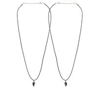 ibasenice Collar Magnético para Parejas Colgante Corazón Partido 2 Unidades Cuerda Negra Caja de Terciopelo Gris Obsequio San Valentín para Él Ella Joyería Romántica Diaria