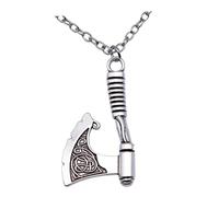 ibasenice Collar Vikingo para Hombre y Mujer con Colgante de Vintage de Aleación Plateada Joyería Nórdica Gótica Resistente Símbolo de Poder y Fuerza Accesorio Único para Fiestas y Uso