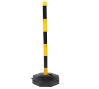 ibasenice Columna Estable y Resistente Amarilla de Advertencia de Plástico y Barreras de Estacionamiento Portátil para Instalación de Tráfico