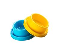 ibasenice Comedero para Mascotas Redondo Antipolillas Cuenco Individual De PP, 2 Piezas Colores Aleatorios, Tamaño Mediano, Adecuado para Perros y Cachorros En Hogar y Viaje