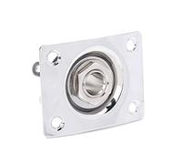 ibasenice Conector De Guitarra Con Clavija De Cobre De 6,35 Mm Con Tornillos De Montaje, Placa De Conector Cuadrada Cromada Para Guitarra Eléctrica, Compatible Con Instrumentos Acústicos y Eléctricos