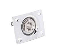 ibasenice Conector Jack De Guitarra De Cobre Con Placa Cromada Cuadrada, Conector De 6,35 Mm (1/4"), Con 3 Tornillos Incluidos Para Guitarras Eléctricas y Bajos