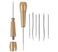 ibasenice Conjunto de 2 Punzones de Latón para Coser y Reparar Zapatos, Herramientas de Patchwork Mango Duradero para Artesanía y Costura Manual