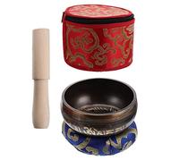 ibasenice Conjunto de Cuenco Tibetano para Meditación y Yoga, Tonos Profundos y Sanación, con Mazo de Madera, Cojín y Caja de Almacenamiento