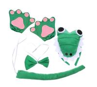 ibasenice Conjunto De Disfraz De Cocodrilo Para Adultos y Niños, Diadema, Peluda y De Tela Suave, Disfraces Halloween Para Fiestas, Cosplay y Carnaval, Kit Completo De 4 Piezas