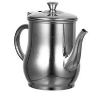ibasenice Contenedor de Aceite de Acero Inoxidable con Filtro Integrado Resistente Altas Temperaturas Capacidad con Vertedor Anti-goteo y Mango Ergonómico para Cocina Doméstica