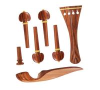 ibasenice Cordal De Violín 4/4 De Madera De Azufaifo Barbada Pulida Pasadores y Clavijas De Violín Kit De Repuestos 7 Piezas Para Uso