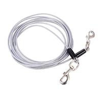 ibasenice Correa De Tracción para Perros Doble Cabeza, Cable De Acero Resistente De 5 Mm y 5 M, Correa Alargada Antipellizco para Paseo Seguro, Uso Multifuncional para Perros y Mascotas