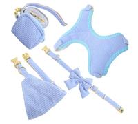 ibasenice Correa para Perro Kit Arnés para Perros Pequeños Arnés Tipo Chaleco para Cachorros Accesorio Collar Bandana Soporte Bolsas Excrementos para Pasear Pequeños
