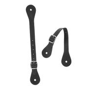 ibasenice Correas Ajustables para Espuelas de Cuero Negro Genuino, 2 Piezas, Correas de Talón para Botas Ecuestres Estilo Western, Equipo de Equitación al Aire Libre para Jinetes Adultos